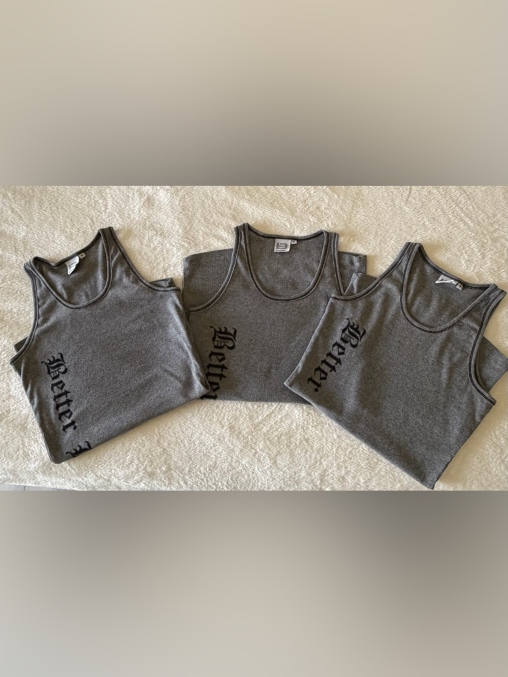 GASP women’s Workout Gray Ribbed Tank Top Bundle M